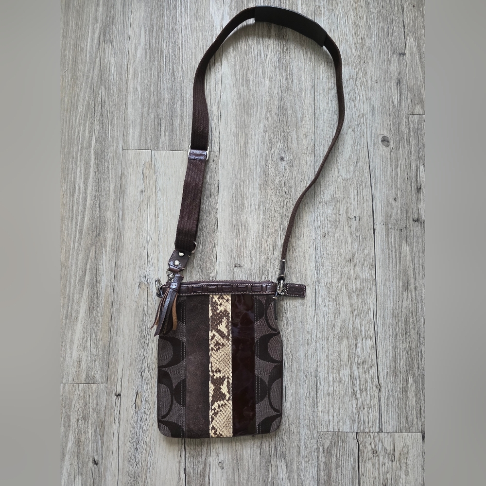 Coach Brown Patterned Crossbody Bag